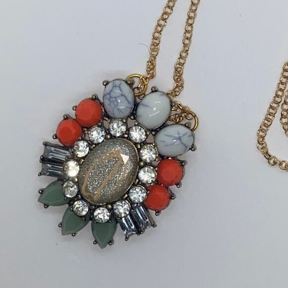 Bronze-Tone Multicolor Glitter Sparkle Necklace - Picture 4 of 6